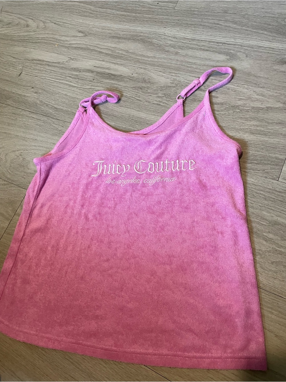 Juicy Couture Pink Terry Adjustable Strap Tank